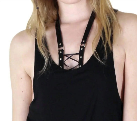 Corset Lace Up Elastic Halter Harness