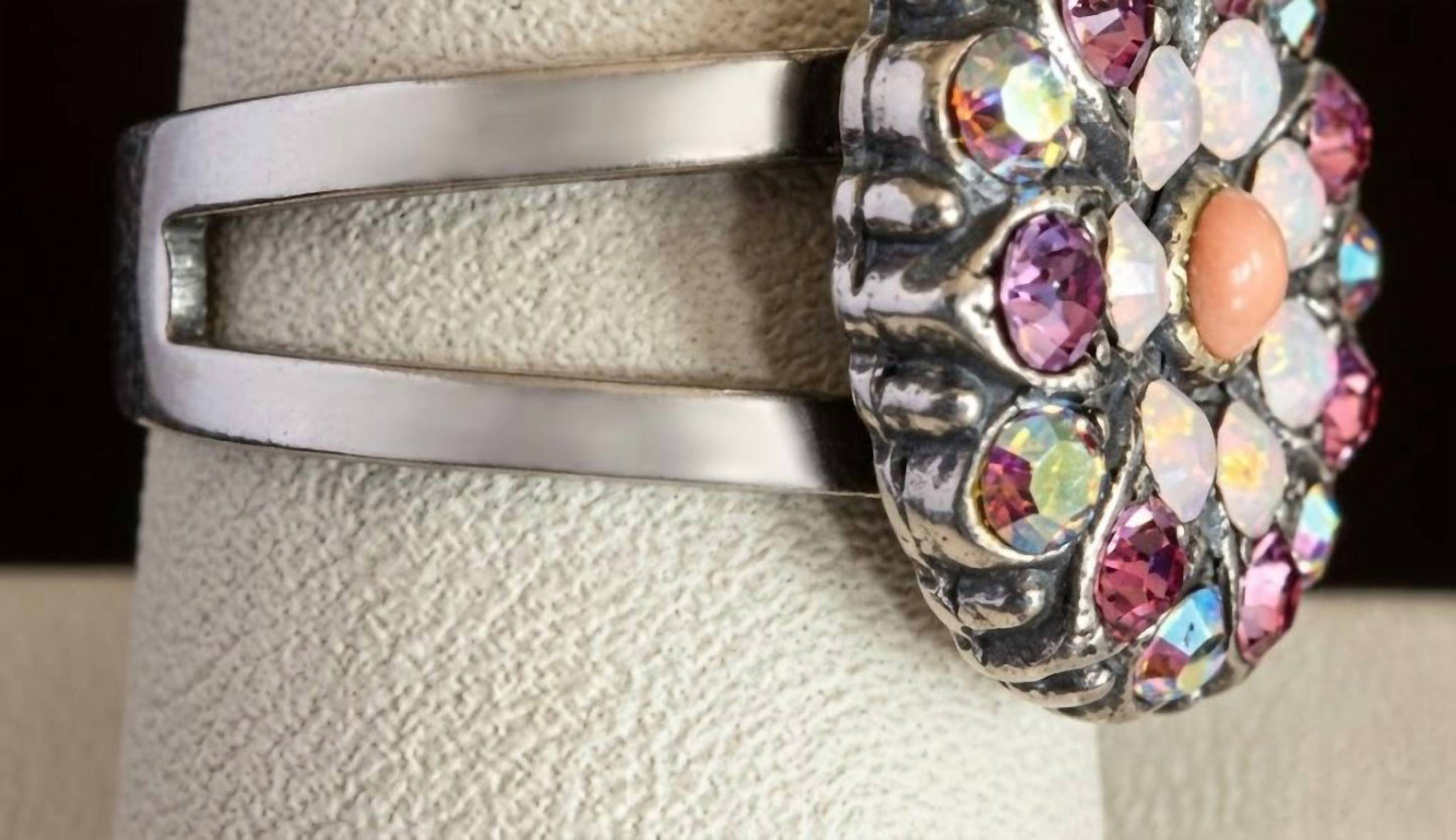 Damen-Ring mit Kristallblume