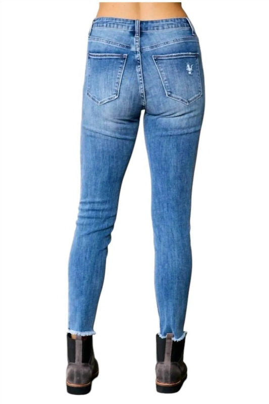 Button Front Skinny Jeans