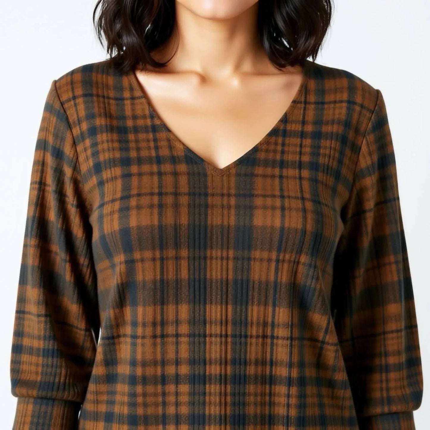 Plaid Knit Top