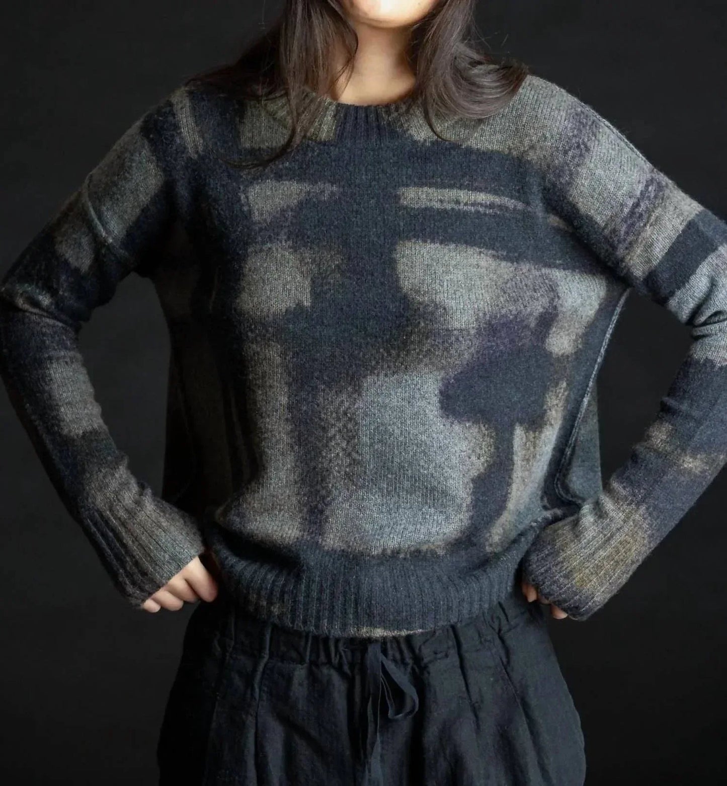 Pullover mit bemaltem Karomuster