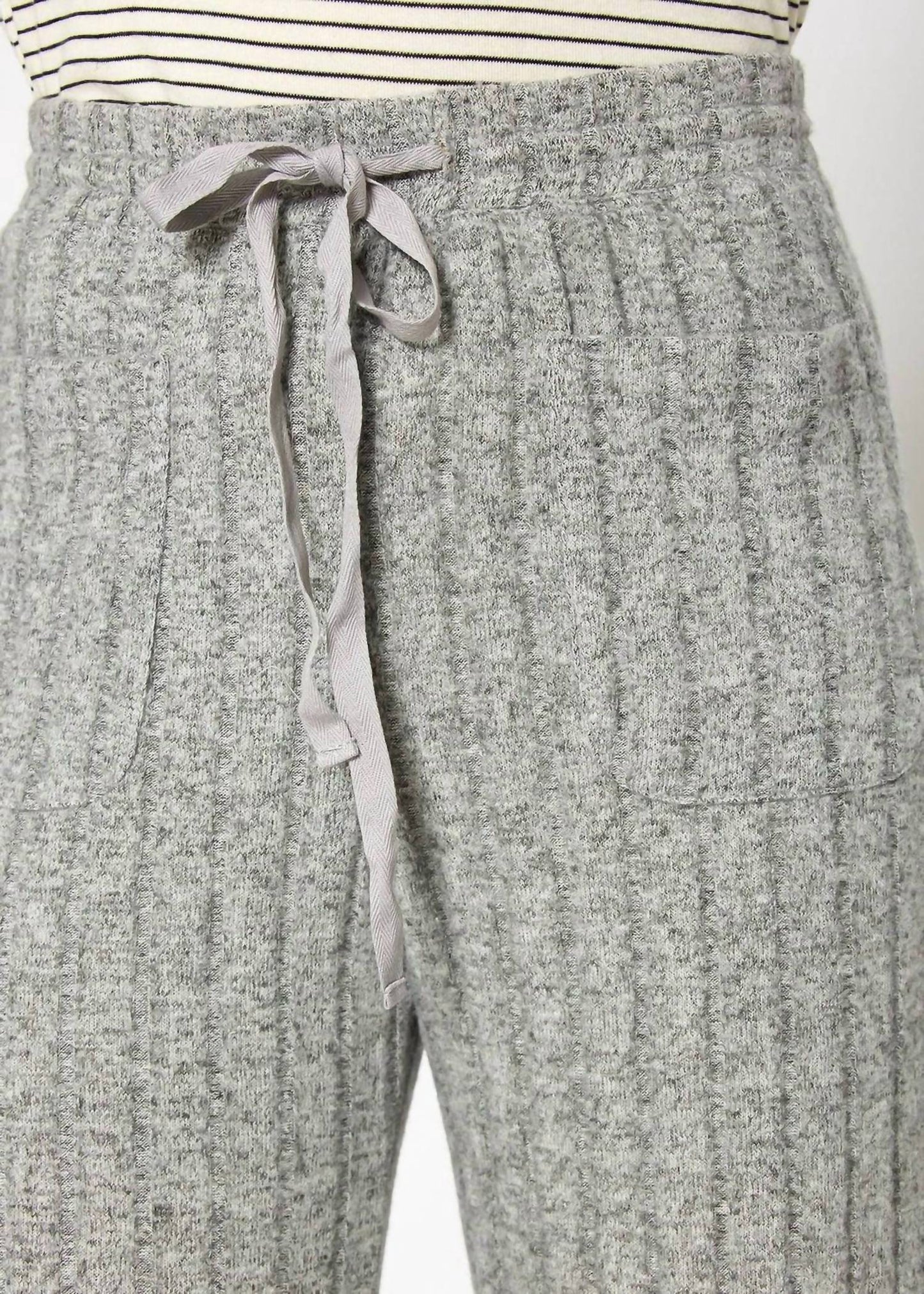 Women's High Waist Ribbed Knit Straight Pants