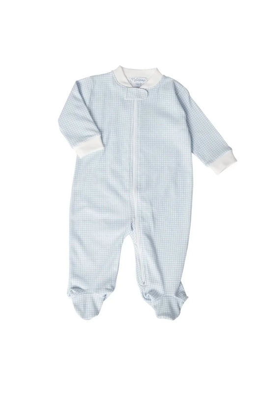 Boys Gingham Zipper Footie