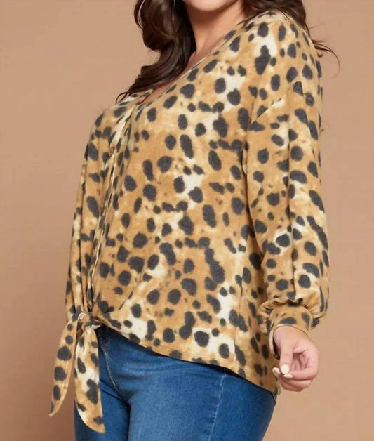 Animal Print Brush Top - Plus