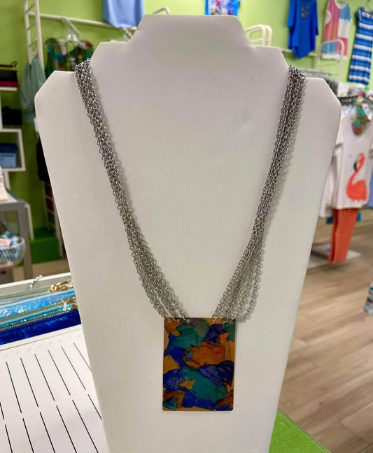 Alcohol Ink Multi Chain Necklace