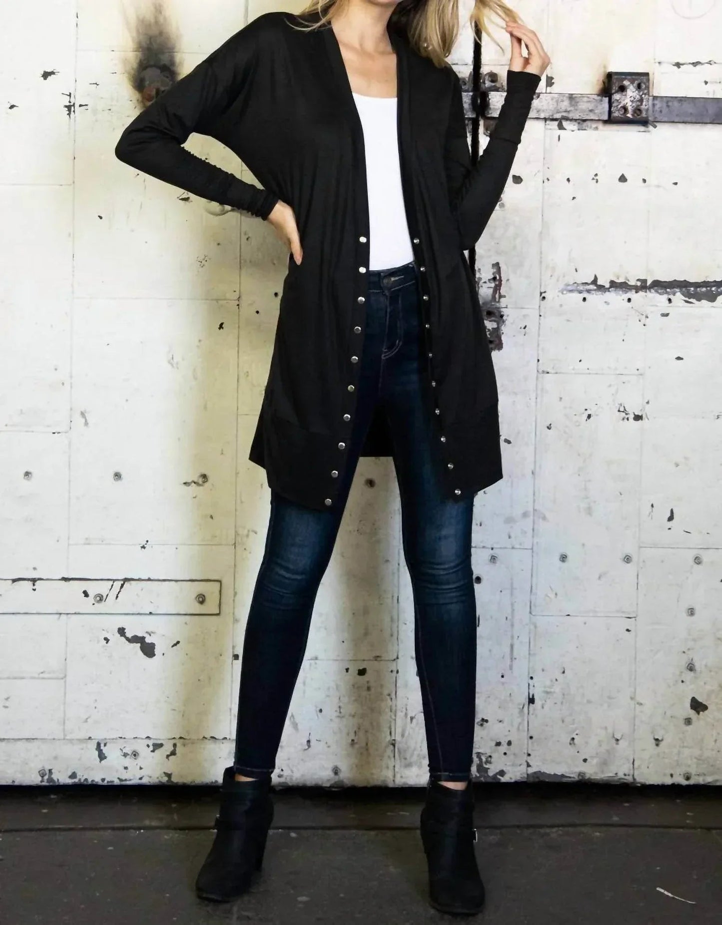 Druckknopf-Cardigan