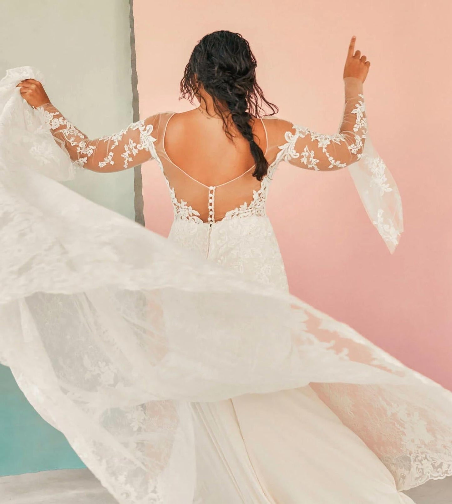 Lace Wedding Gown With Chapel Train