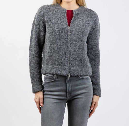 Boucle Zip Knit Sweater