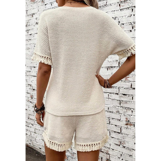 Waffelstrick-Shorts