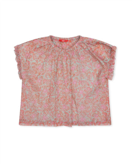 Bazar Ruffle Short Sleeve Blouse