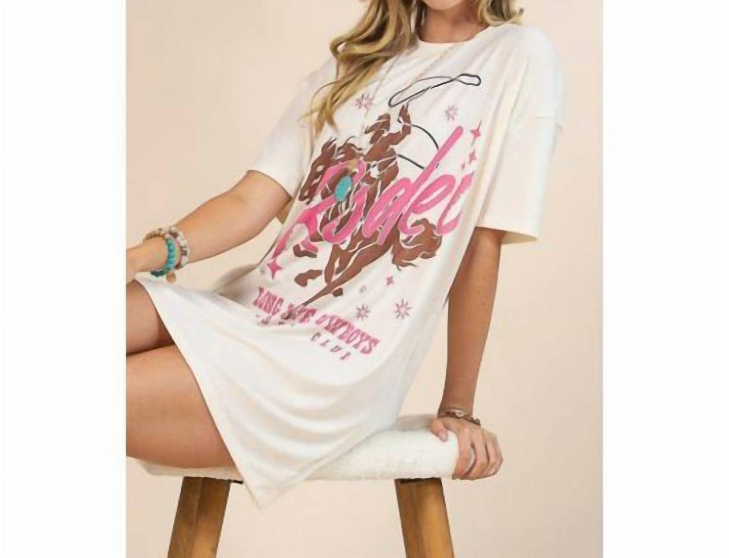 Long Live Cowboys Rodeo Grafik-T-Shirt-Kleid