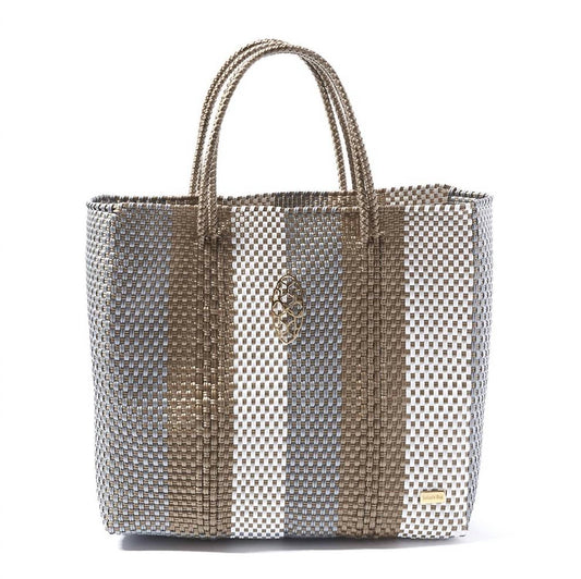 Women's Medium Woven Stripe Regular Strap Tote Bag