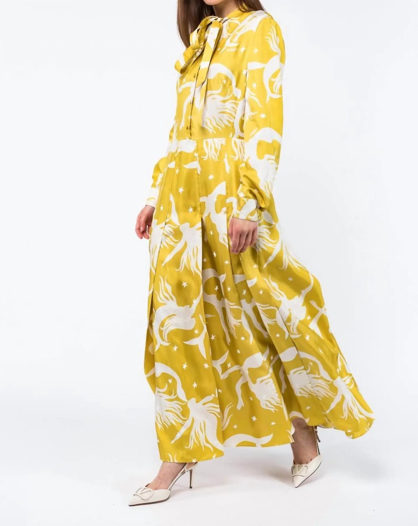 Printed Silk Twill Dress