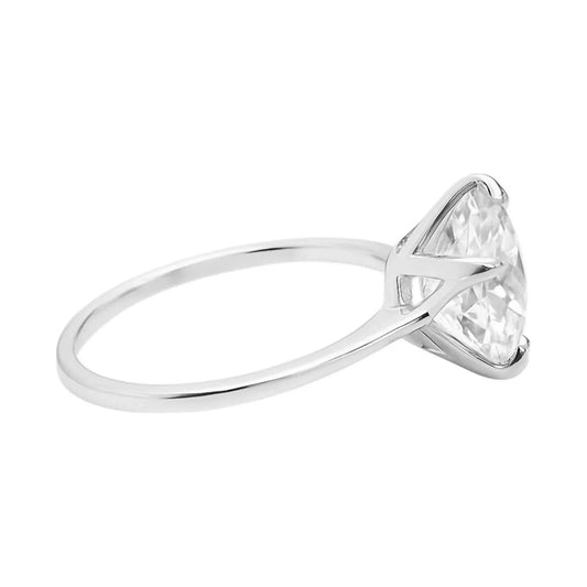 Women's Round Solitaire Moissanite Ring