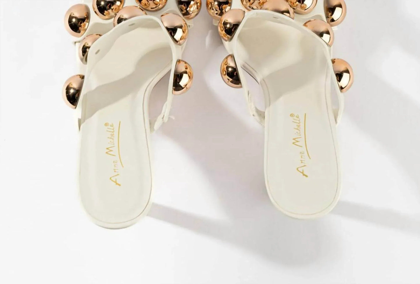 Women's Dome Stud Double Strap Heeled Sandal