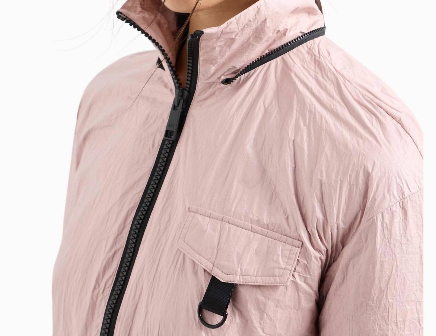 Windbreaker-Jacke mit Cargotasche aus Vliesstoff