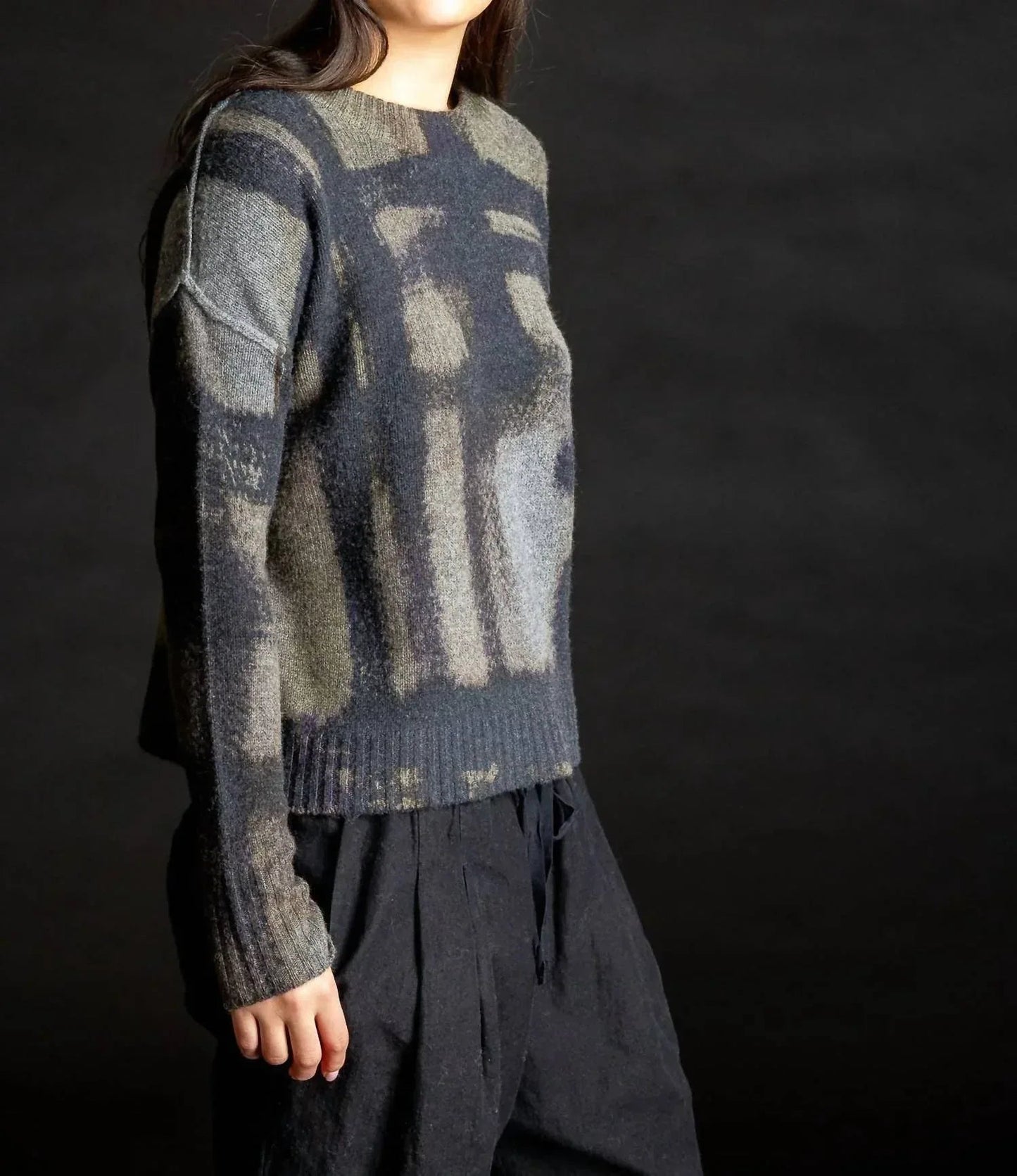 Pullover mit bemaltem Karomuster