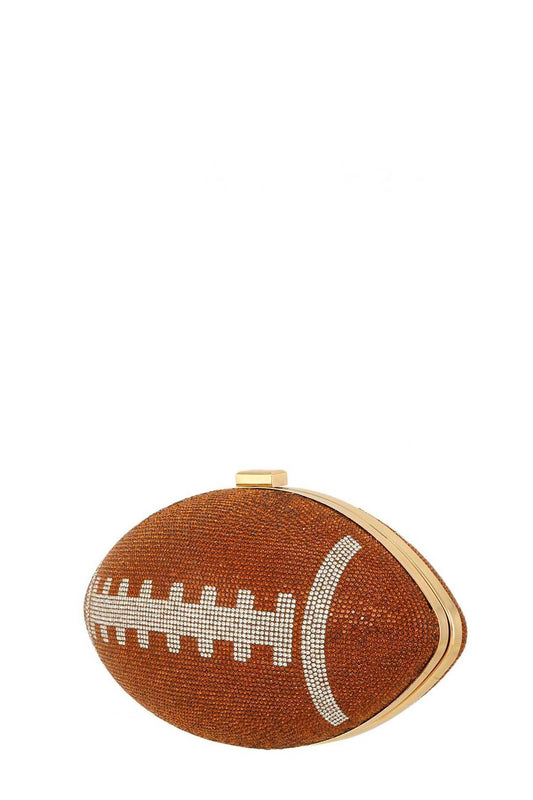 Women's Rhinestone Football Clutch Bag