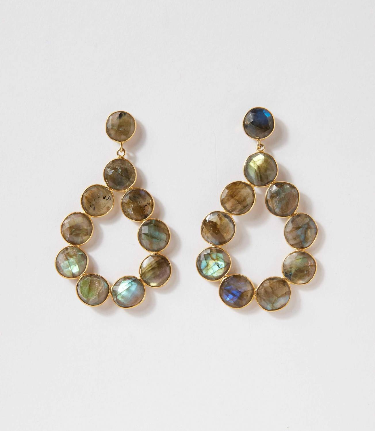 Women's Gemstone Bezel Drop Earrings