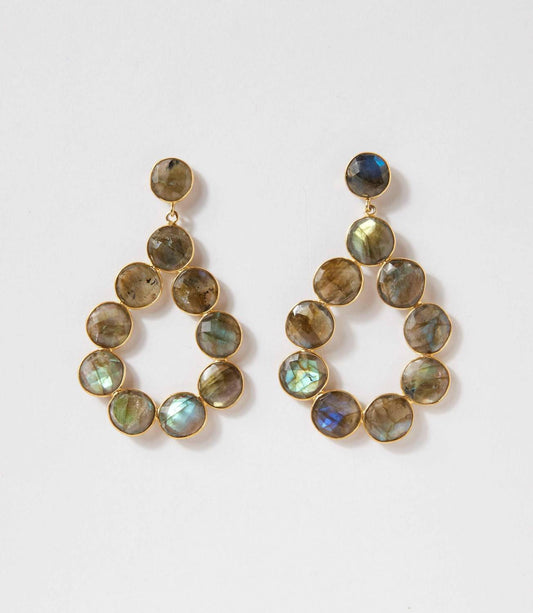 Women's Gemstone Bezel Drop Earrings