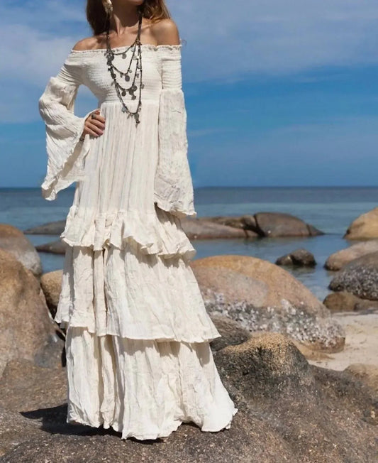 Women's Sexy Shoulders Maxi Dress