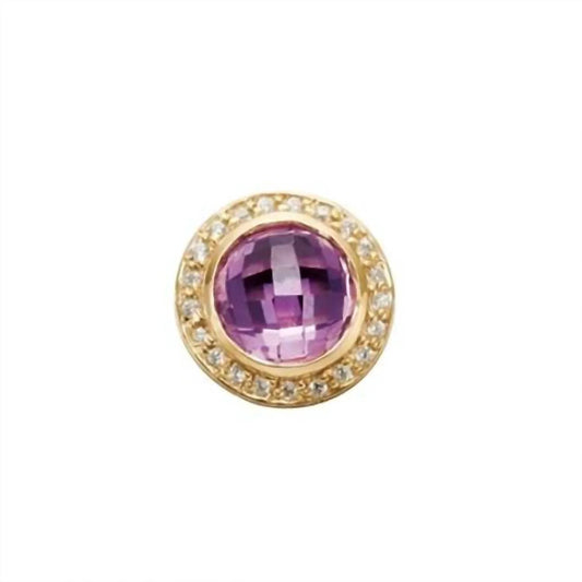 Women's Faceted Amethyst Button