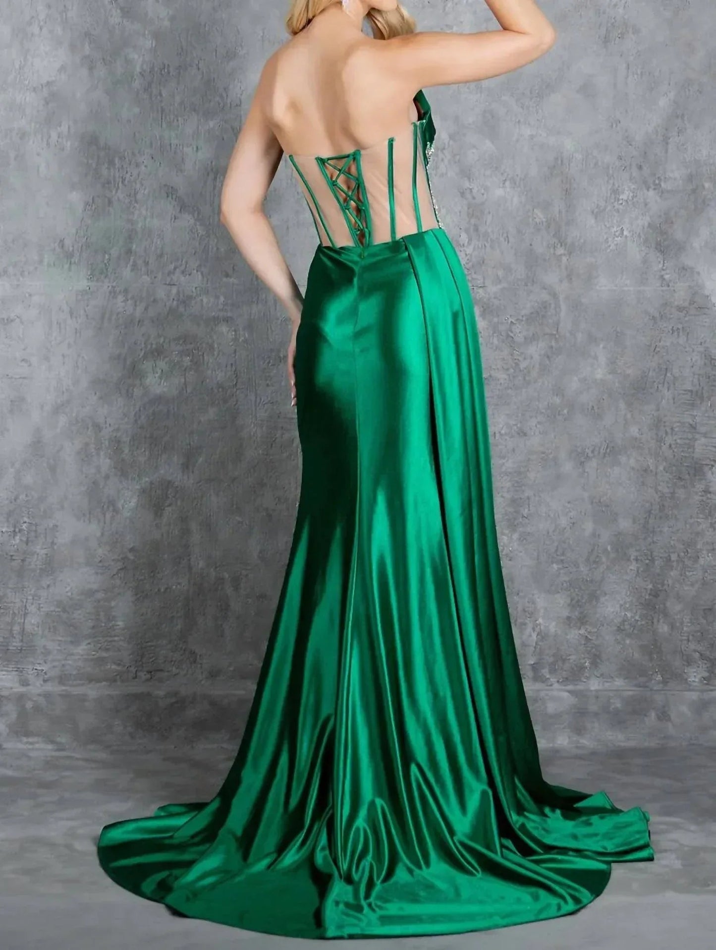 Long Prom Formal Fitted Slit Evening Dress