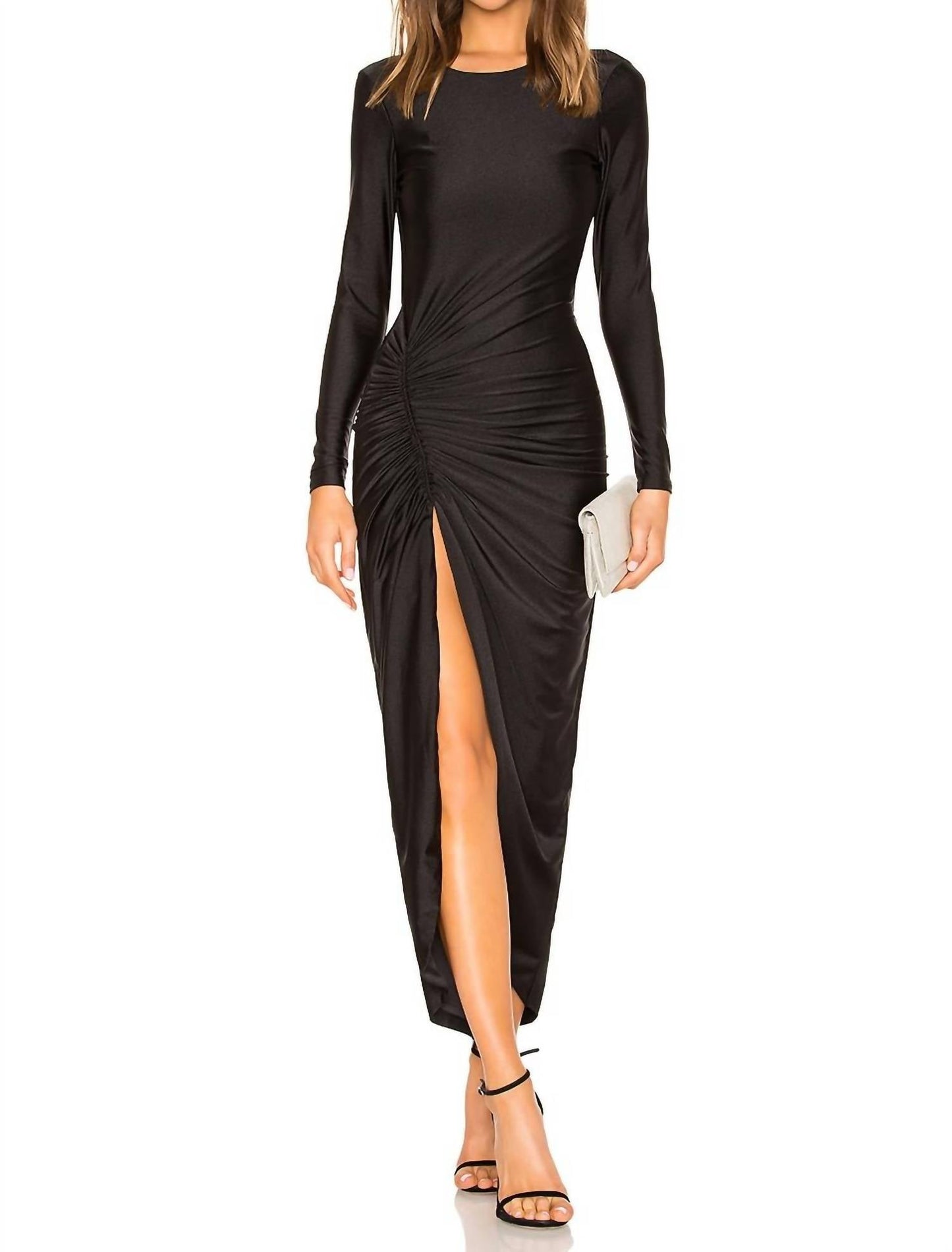 Sarah gerafftes Maxikleid