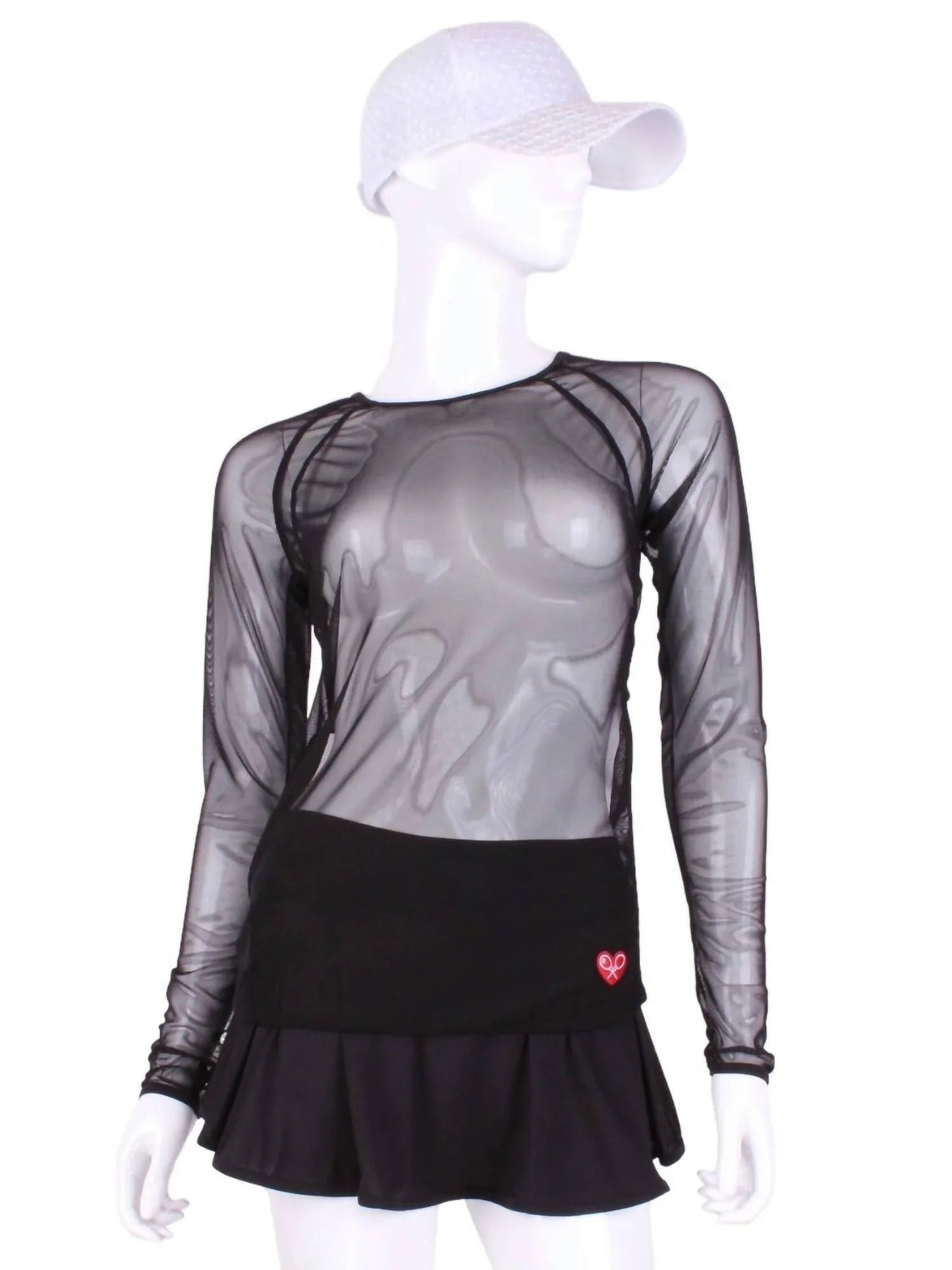 Damen Netz-Langarmshirt mit offener Rückenpartie