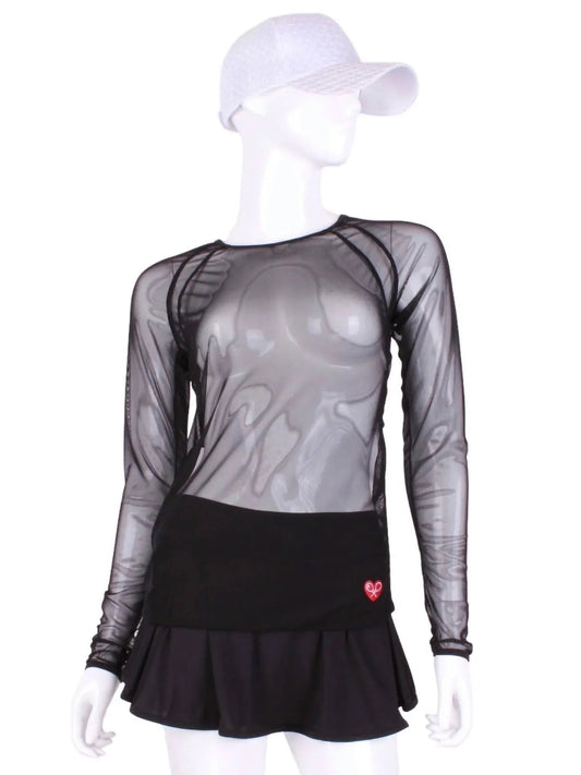 Women's Mesh Open Back Long Sleeve Tee