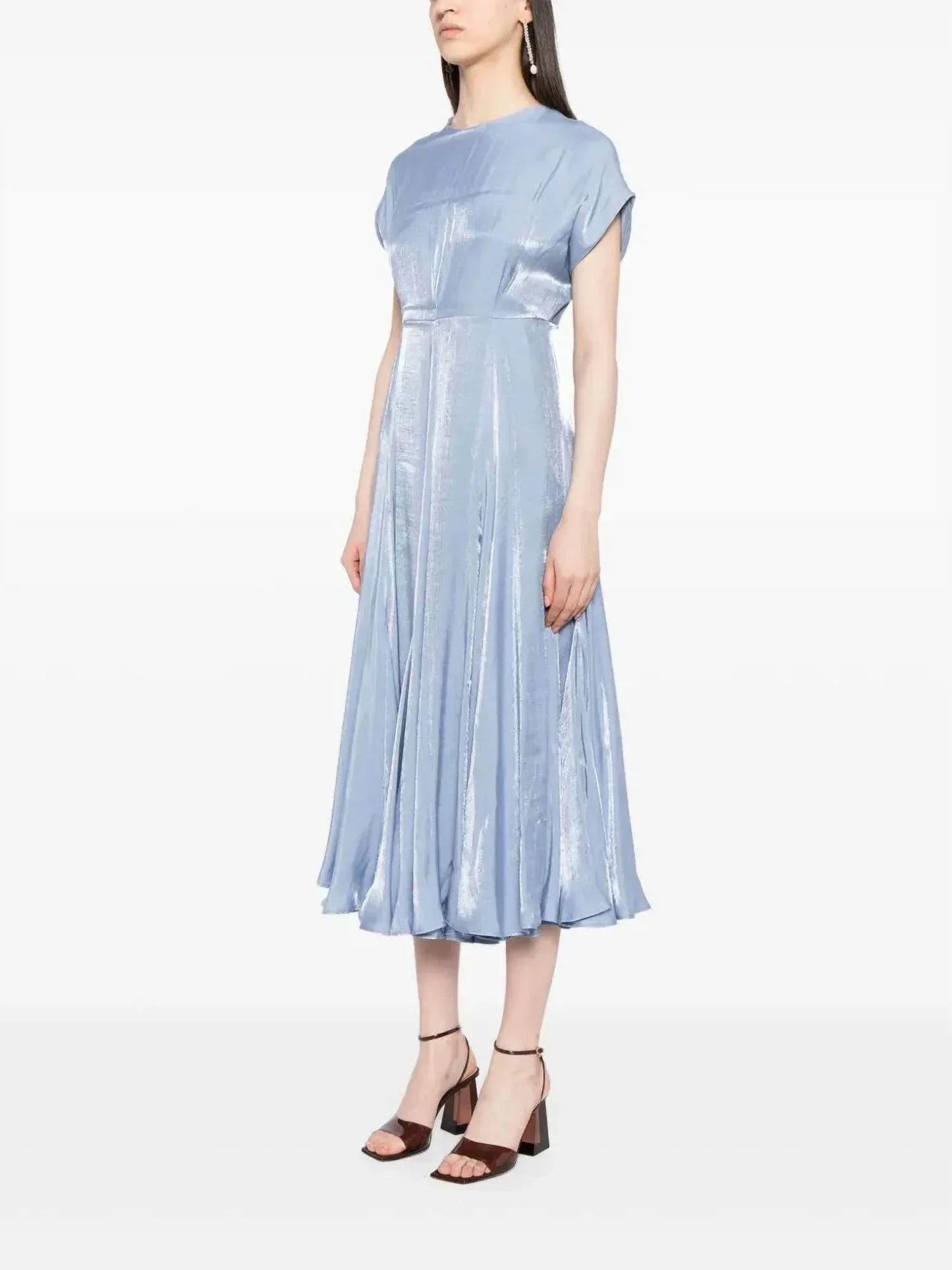 Aimee Foiled-finish Midi Dress