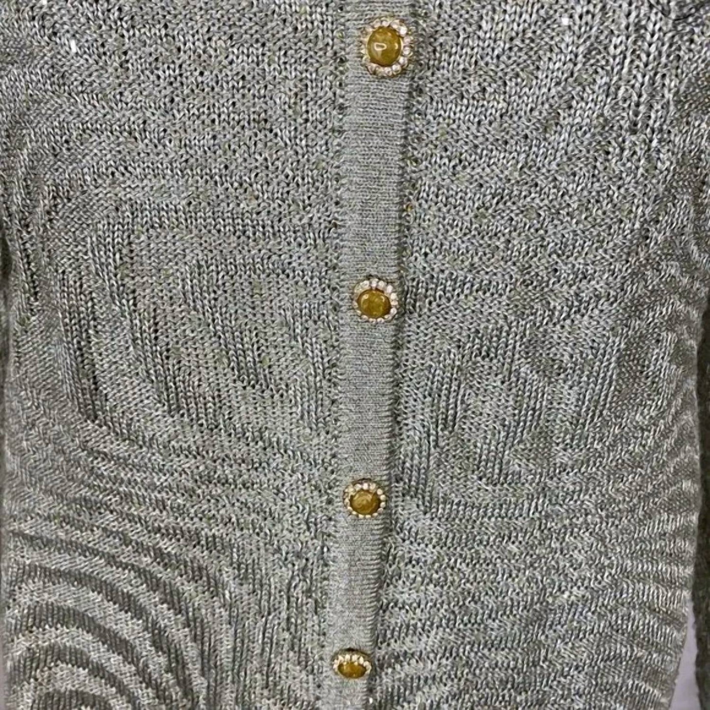 Women's Metallic Knit Skirt And Cardigan Set