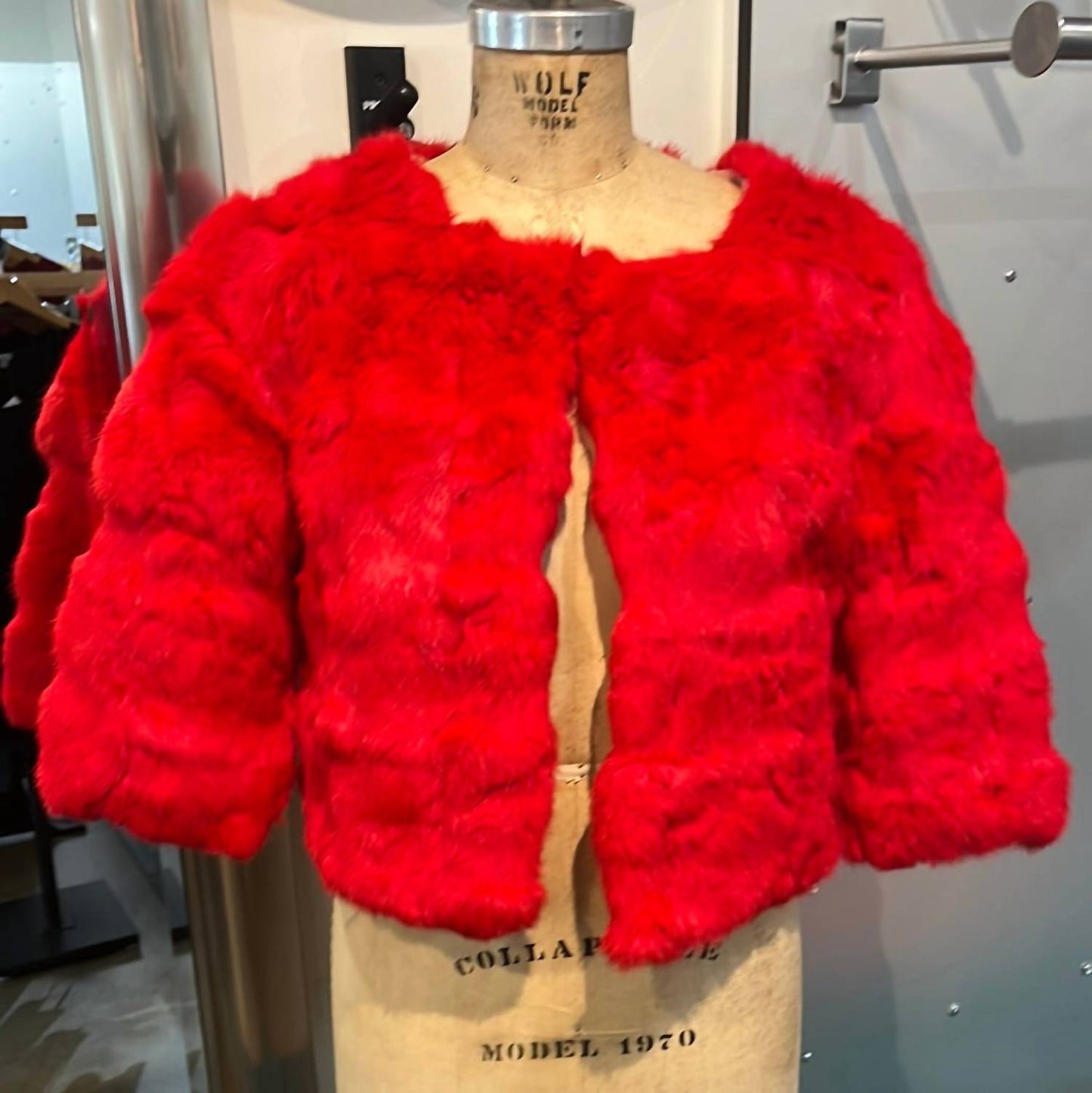 Kurzjacke aus echtem Kaninchenfell