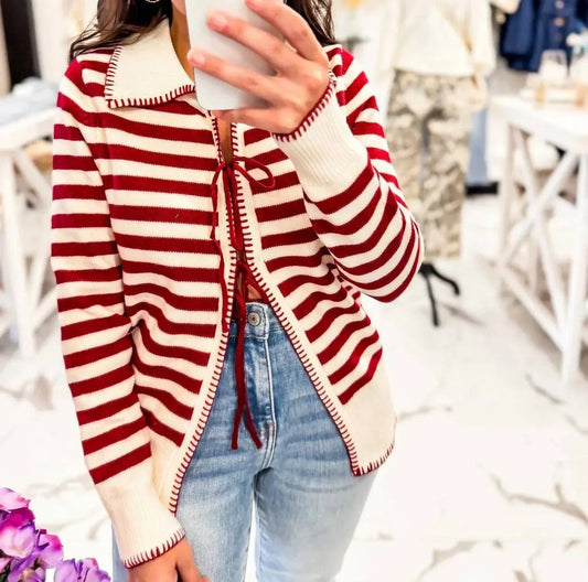 Women's Striped Cardigan