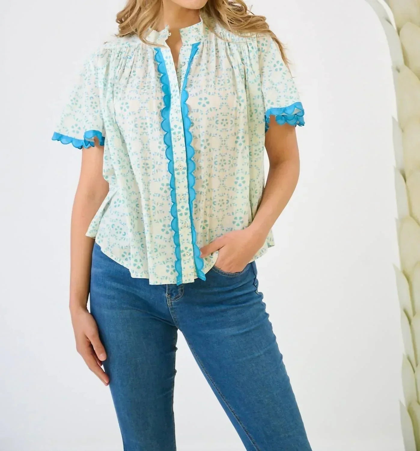 Parham Button Front Blouse
