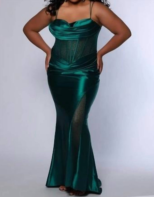Corset Style Mermaid Maxi Dress - Plus