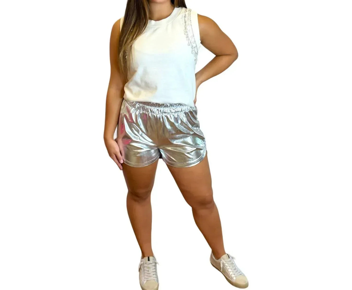 Metallic-Short im Athletic Fit