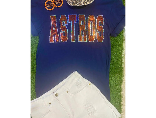 Damen-T-Shirt Astros Glitzer-Pailletten
