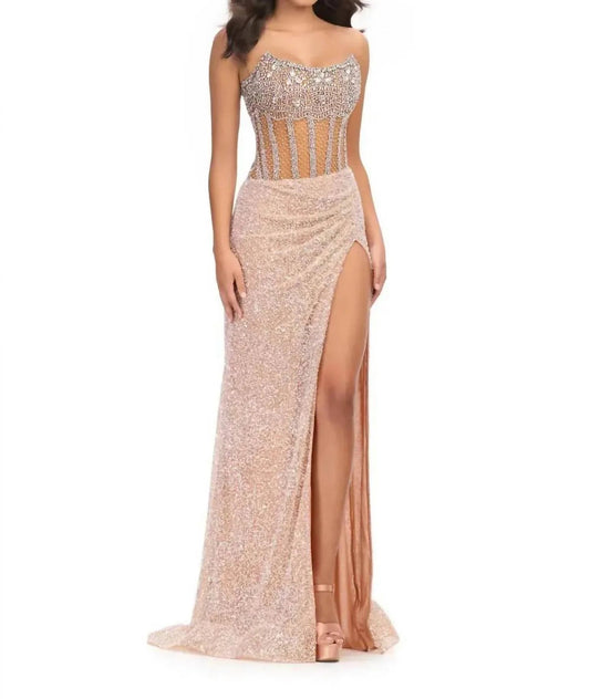 Dazzling Fully Hand Beaded Gown