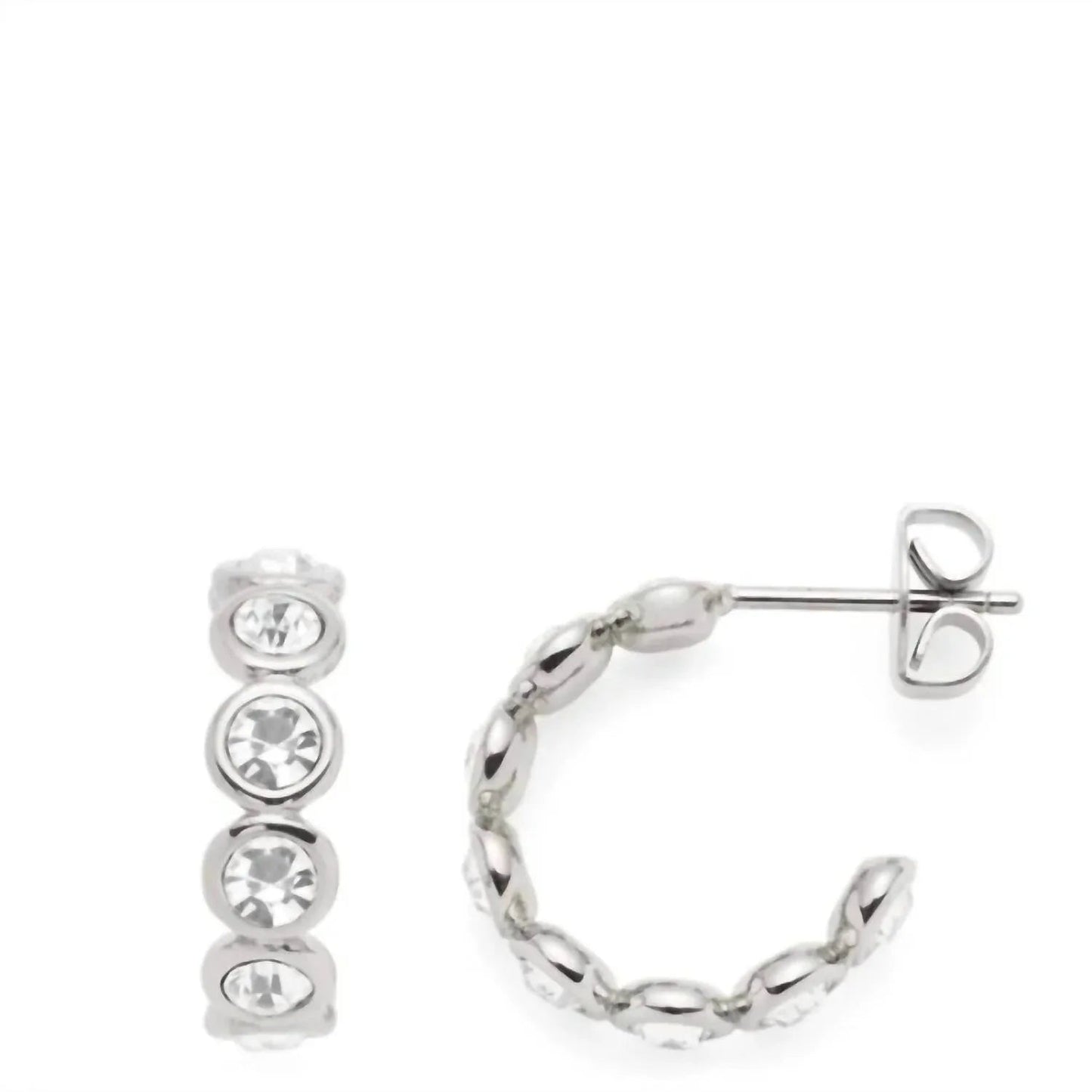 Women's Moissanite Bubble Open Hoop Post Earrings