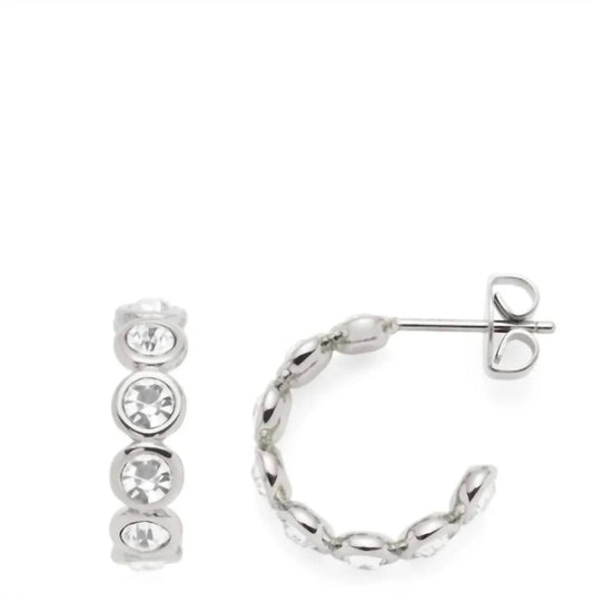 Women's Moissanite Bubble Open Hoop Post Earrings