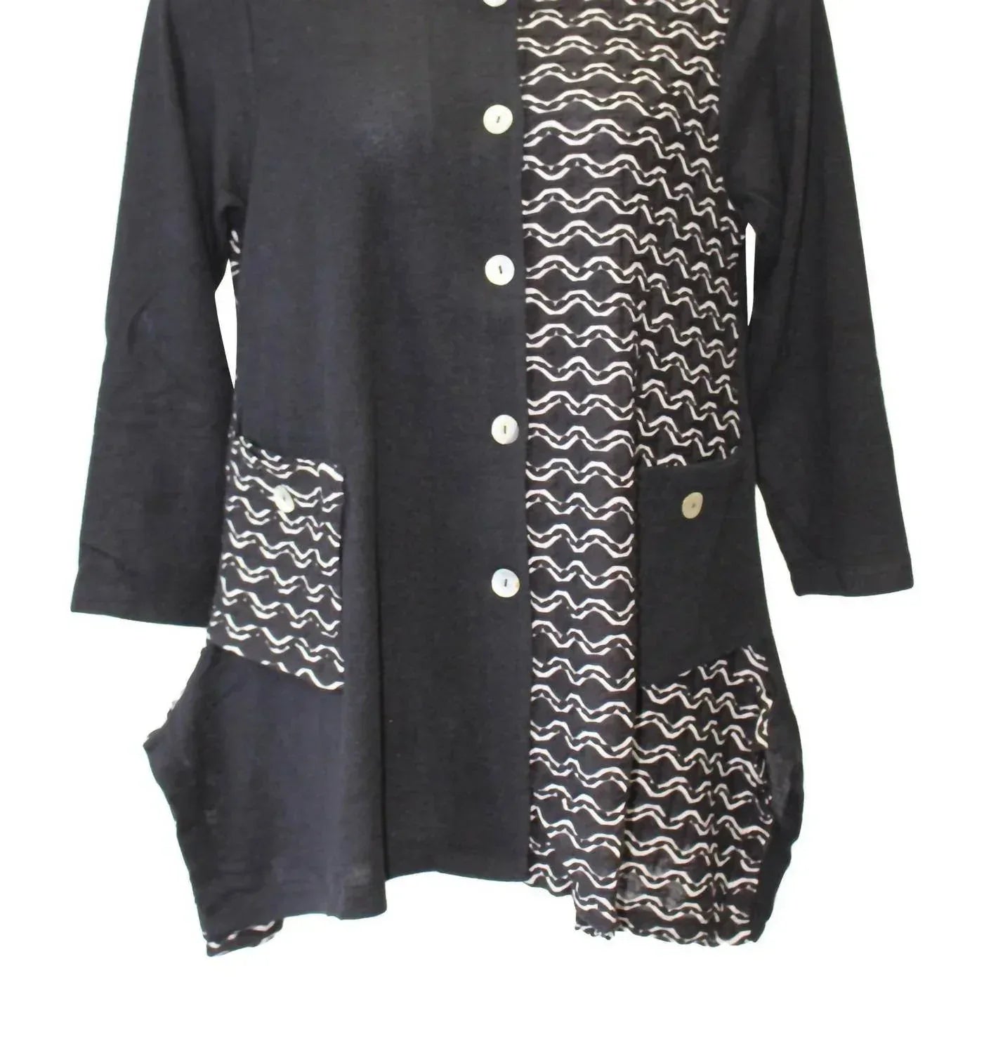 Damen-Strickjacke mit Mandarin-Kragen – PLUS