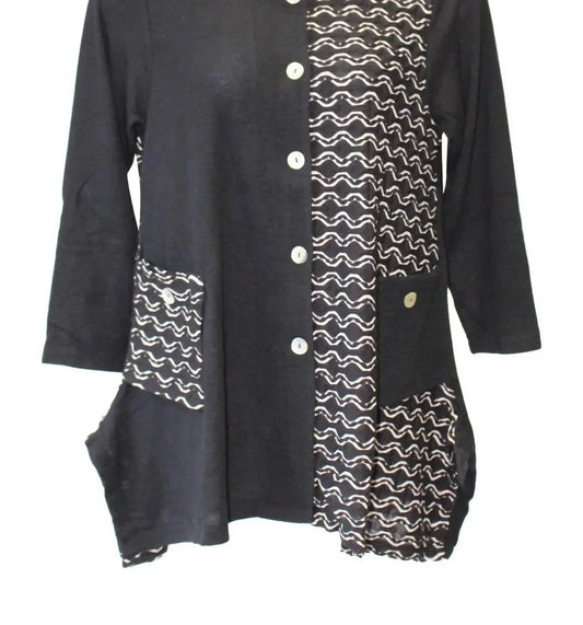 Women's Mandarin Knit Jacket - PLUS