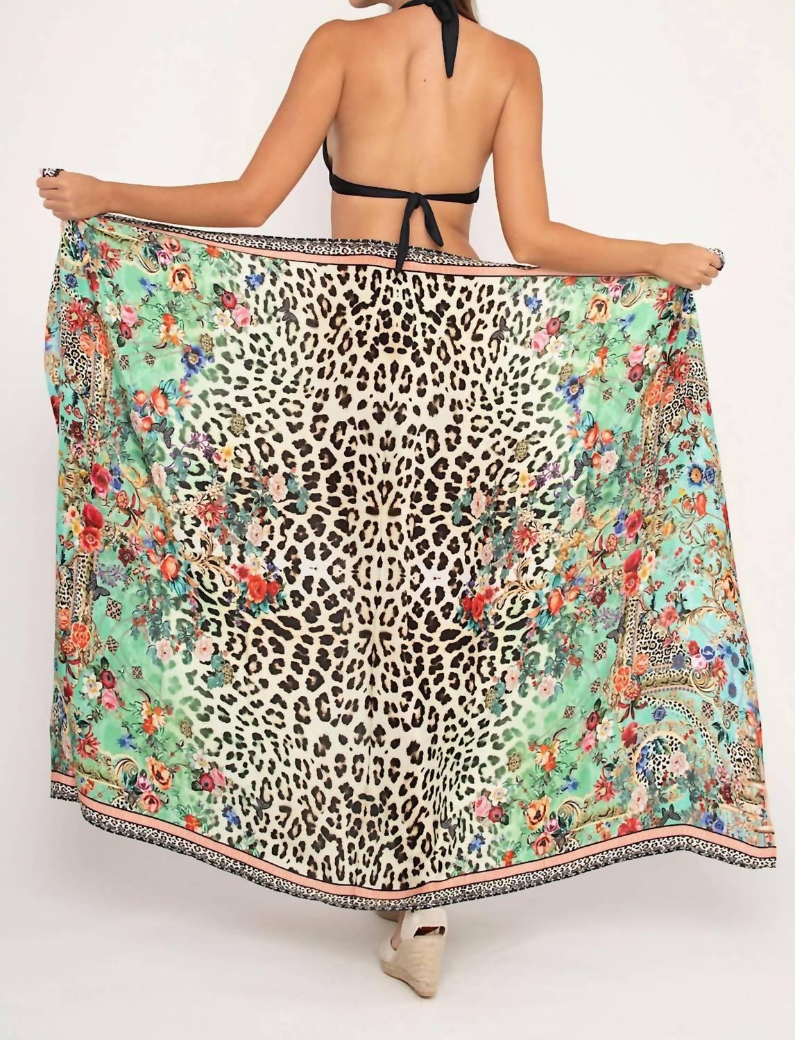 Leopard Flowers Pareo Coverup