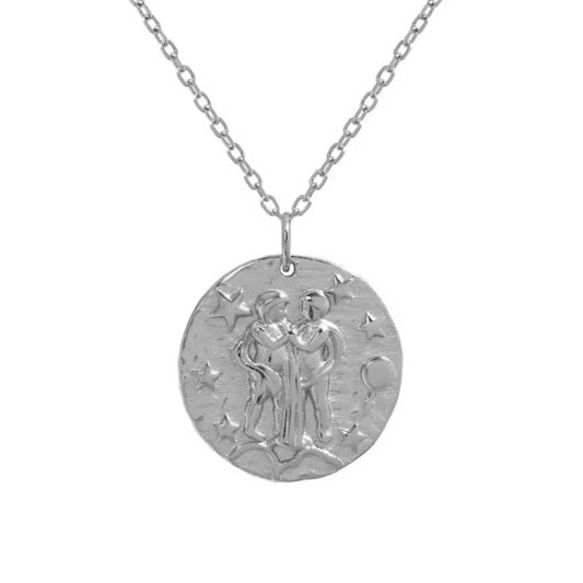 Women'z Gemini Zwilling Zodiac Sign Necklace