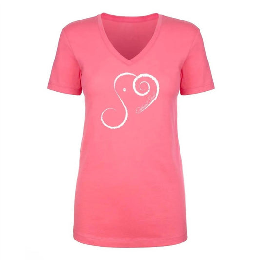Women's Elephant Spirit Cotton Blend V-Neck Short Sleeve T-Shirt