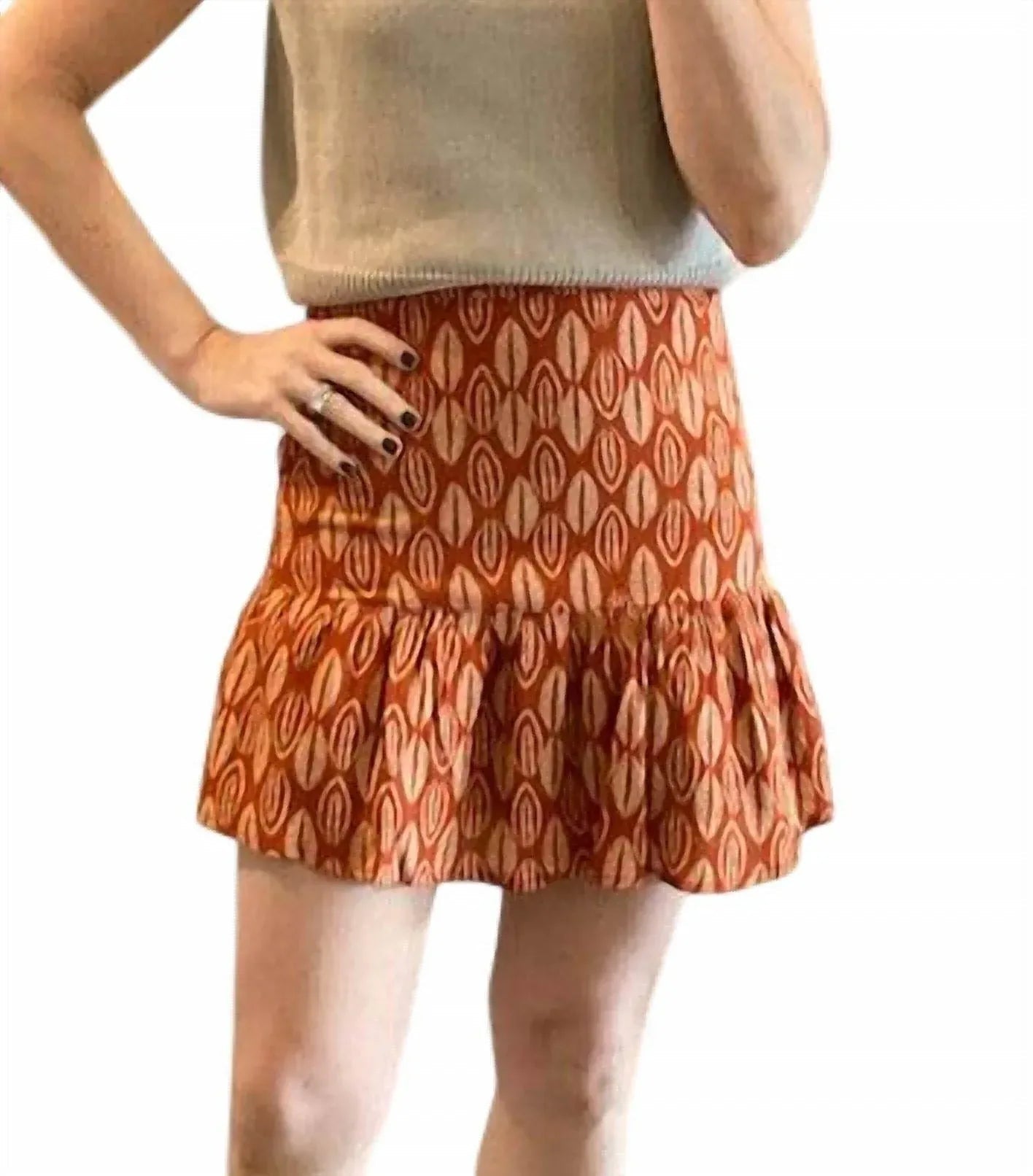Printed Ruffle Skirt