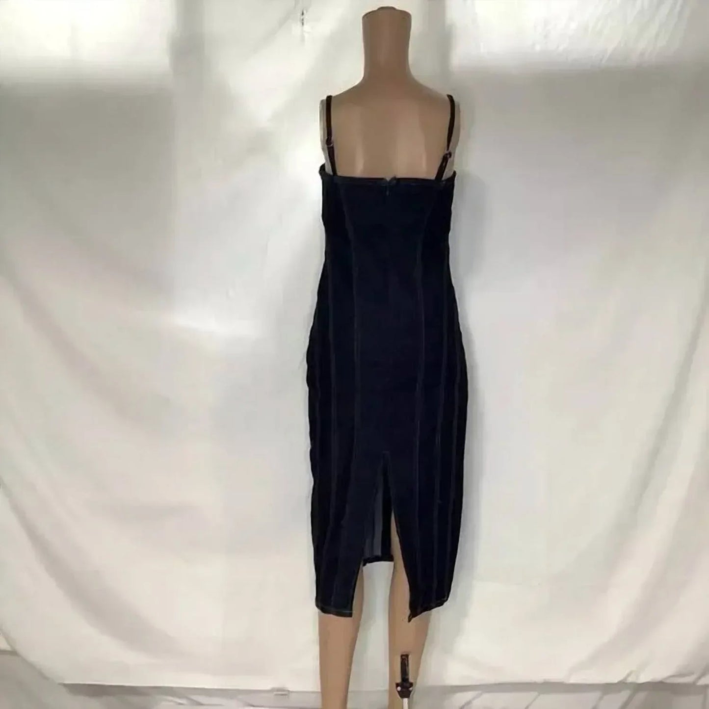 Figurbetontes Midi-Jeanskleid