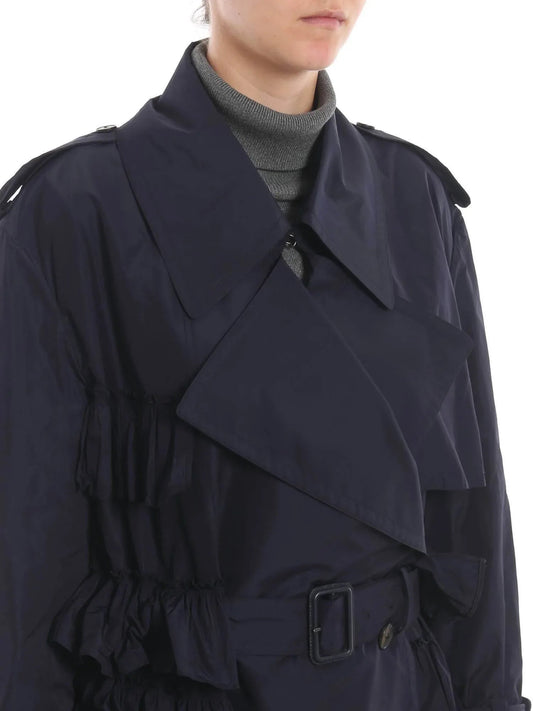 Frilled Long Trench Coat