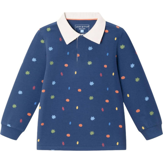 Kinder Rugby-Shirt mit Herbstmotiv